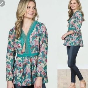 Matilda Jane Koopaburra floral peasant top size M